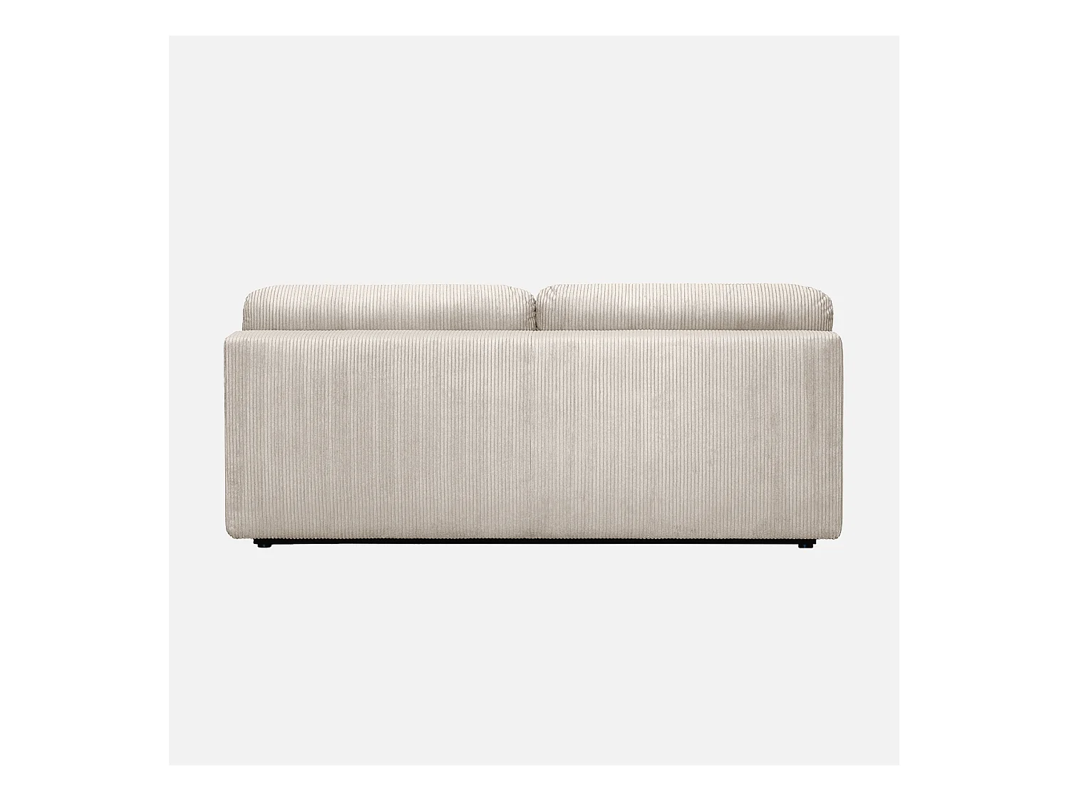 Banquette convertible 3 places velours côtelé greige avec coffre de rangement - L 192 x P 100 x H 81cm -Nelson