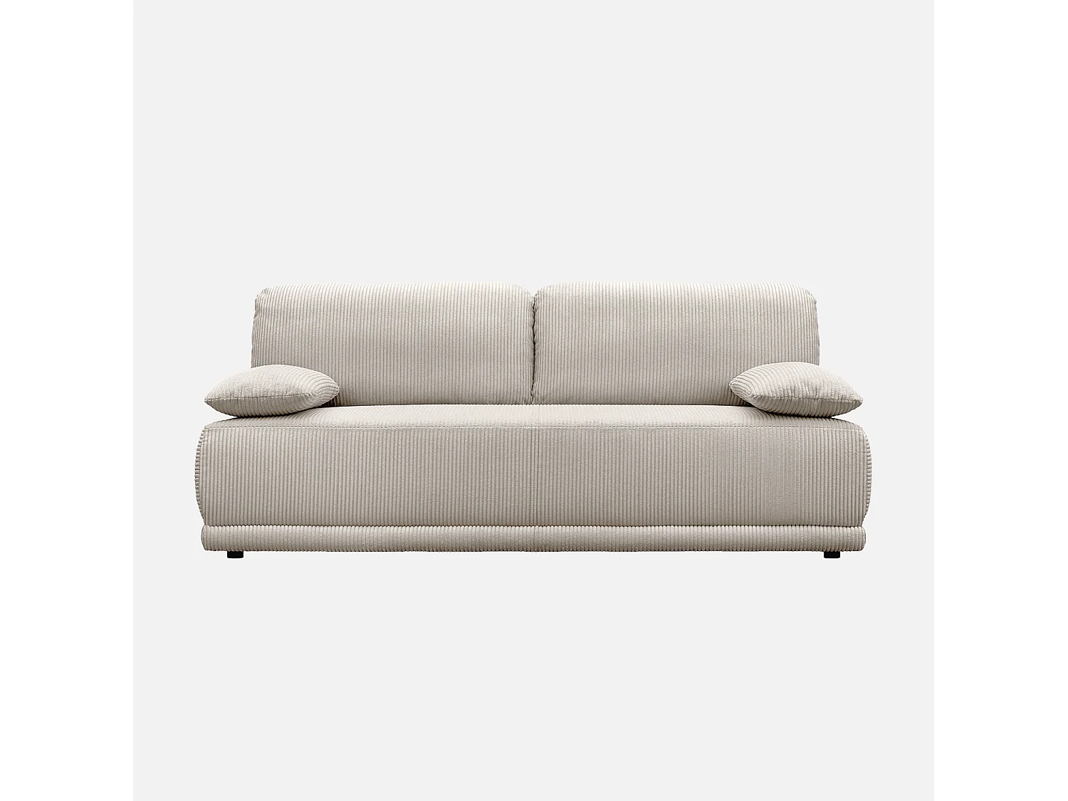 Sofá cama en pana fina con baúl de almacenamiento, 3 plazas gris beige