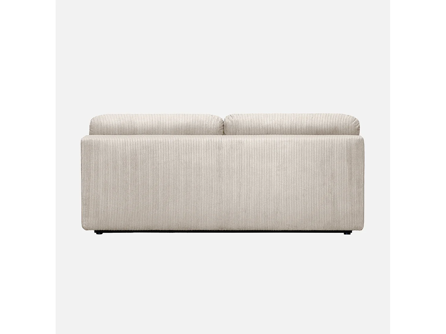 Sofá cama en pana fina con baúl de almacenamiento, 3 plazas gris beige