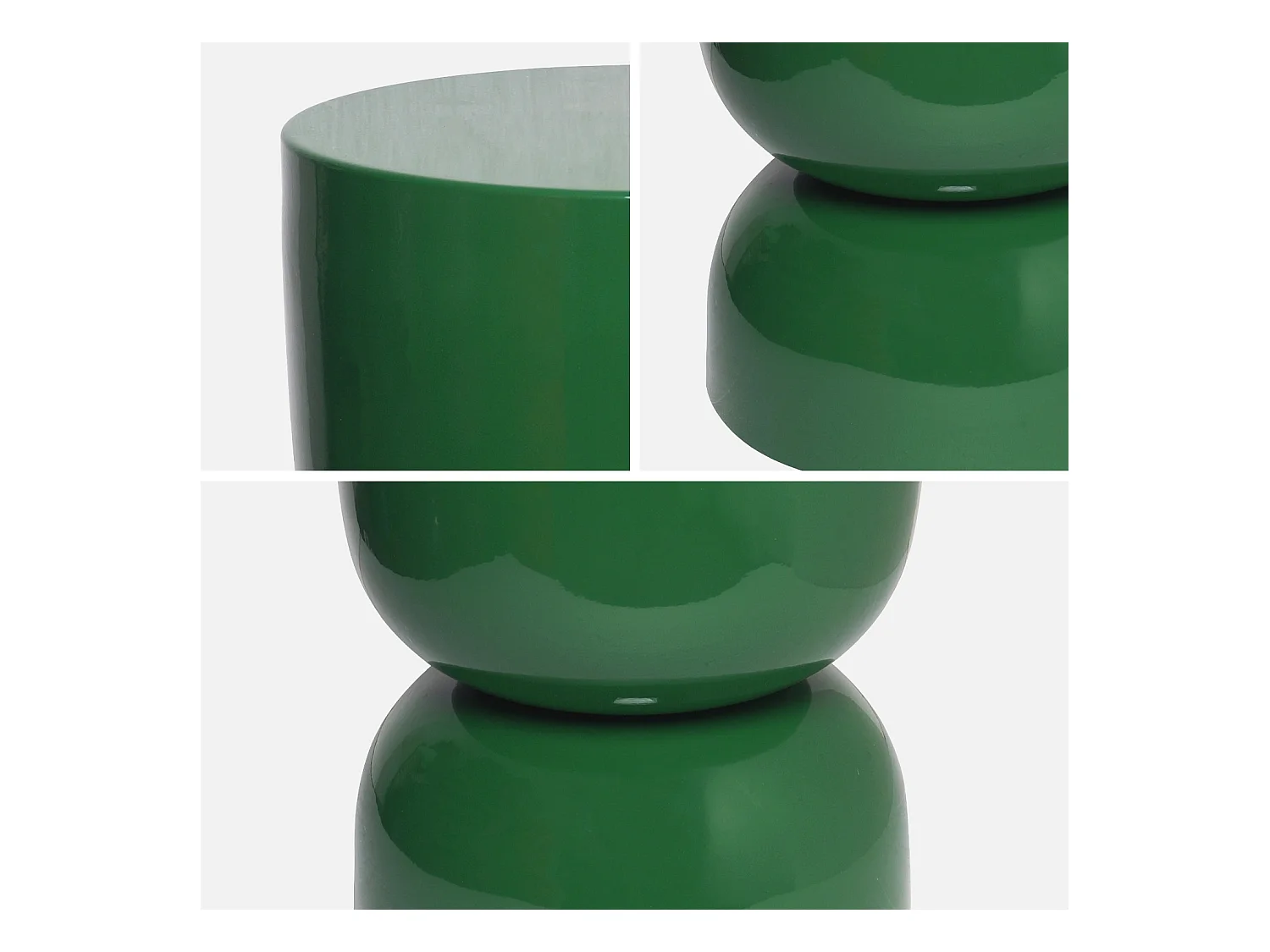 Table d'appoint. bout de canapé. table de chevet en métal effet glassy vert foncé Madi Ø32 x H 42cm