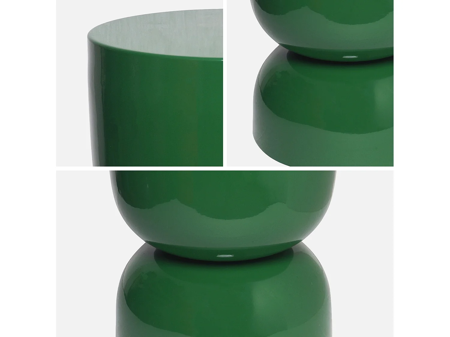 Tavolino in metallo effetto glassy,  42cm, verde scuro