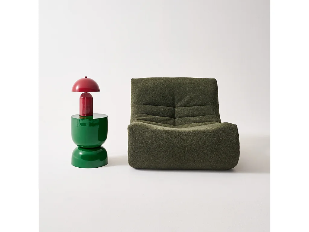 Tavolino in metallo effetto glassy,  42cm, verde scuro