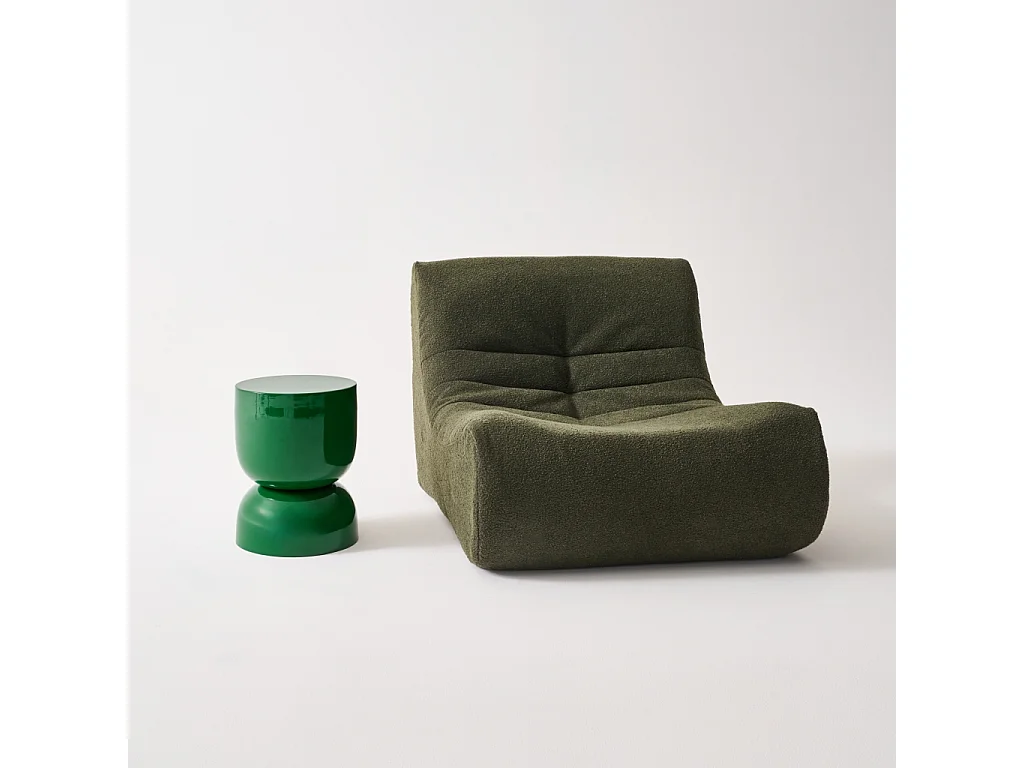 Tavolino in metallo effetto glassy,  42cm, verde scuro