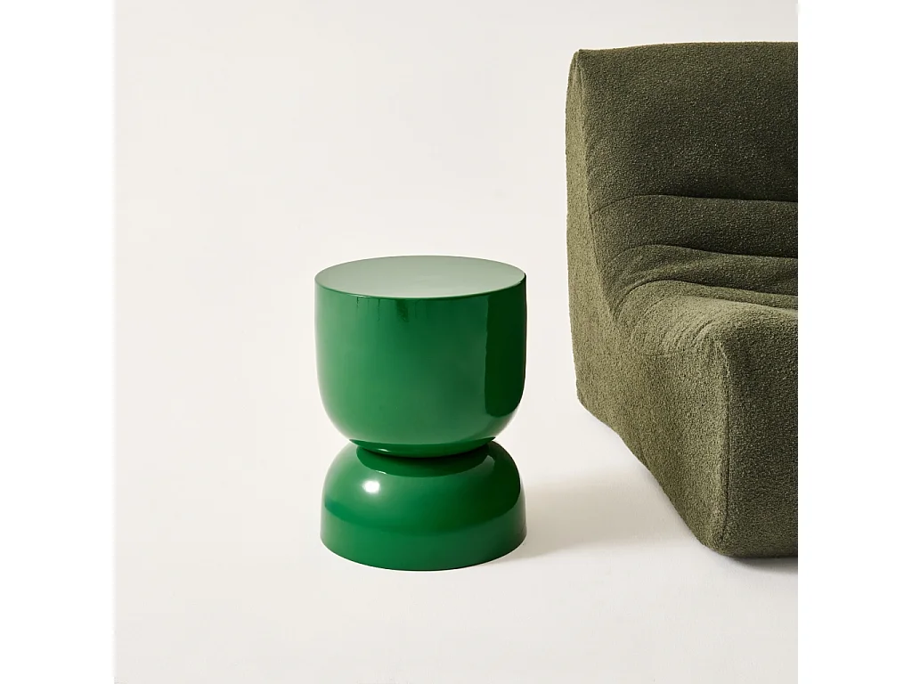 Tavolino in metallo effetto glassy,  42cm, verde scuro