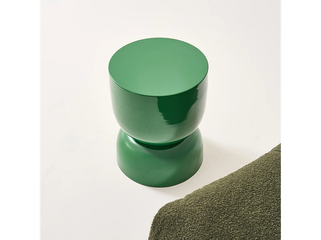 Tavolino in metallo effetto glassy,  42cm, verde scuro