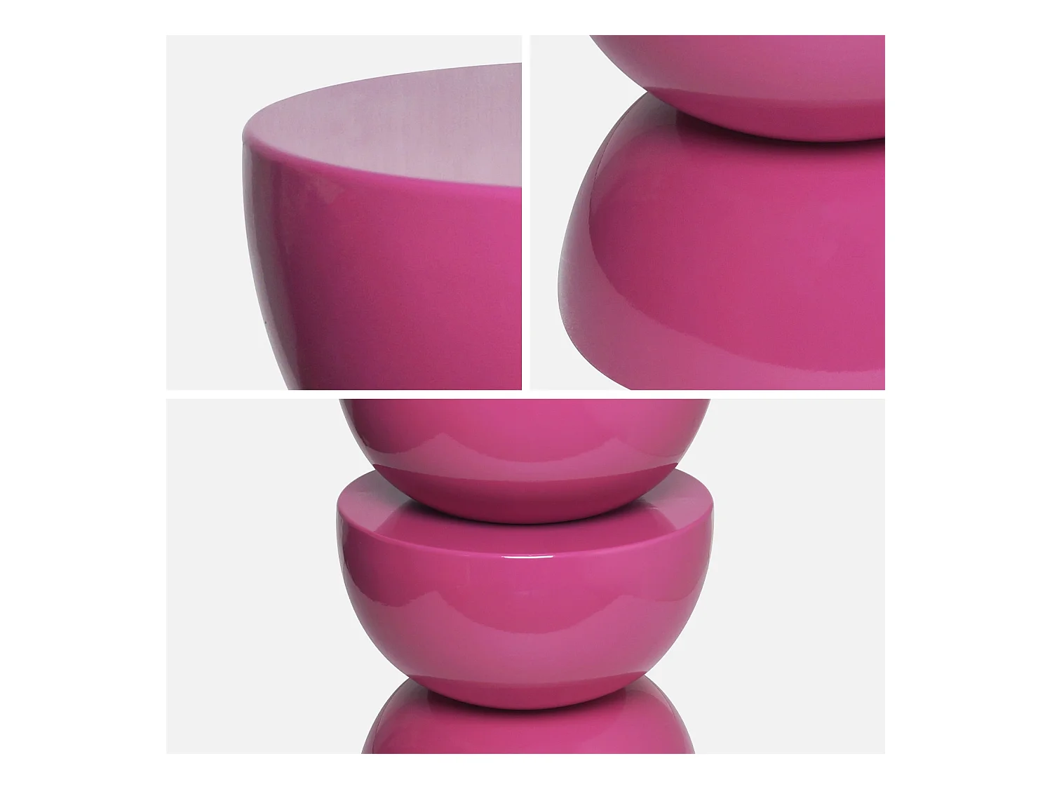 Table d'appoint. bout de canapé. table de chevet en métal effet glassy rose Coumba. Ø32 x H 46.5cm