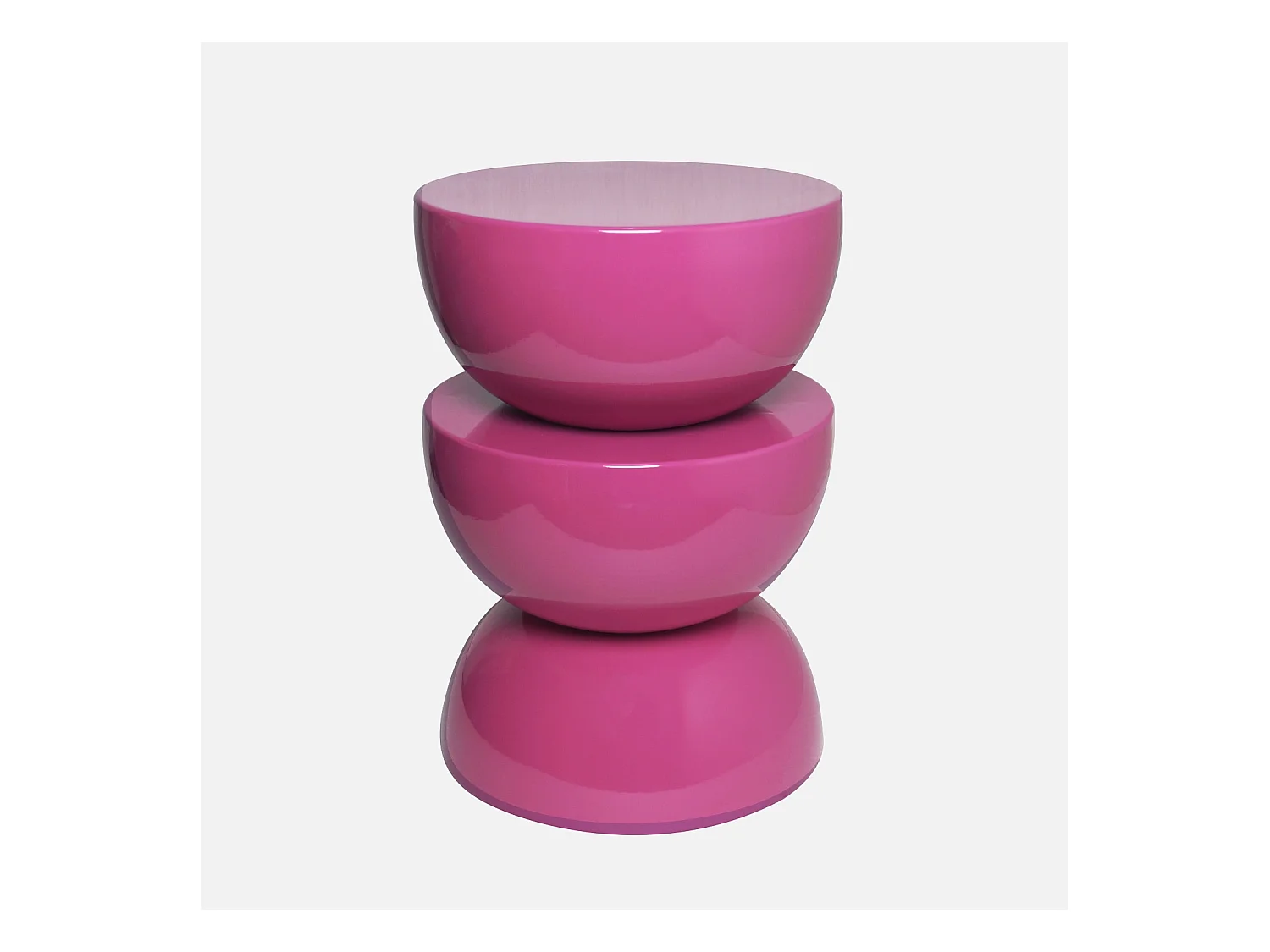 Tavolino in metallo effetto glassy, 46,5cm, rosa