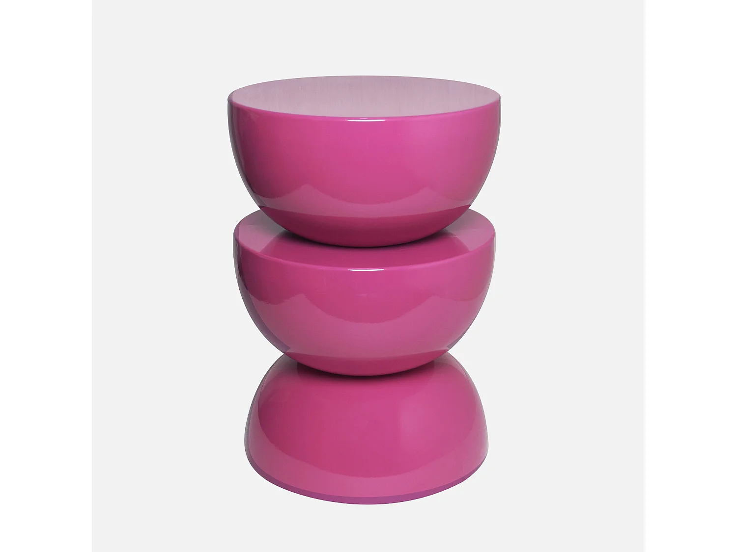 Mesa auxiliar, mesita metal efecto glassy rosa