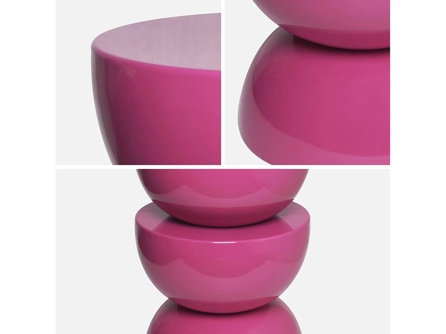 Mesa auxiliar, mesita metal efecto glassy rosa