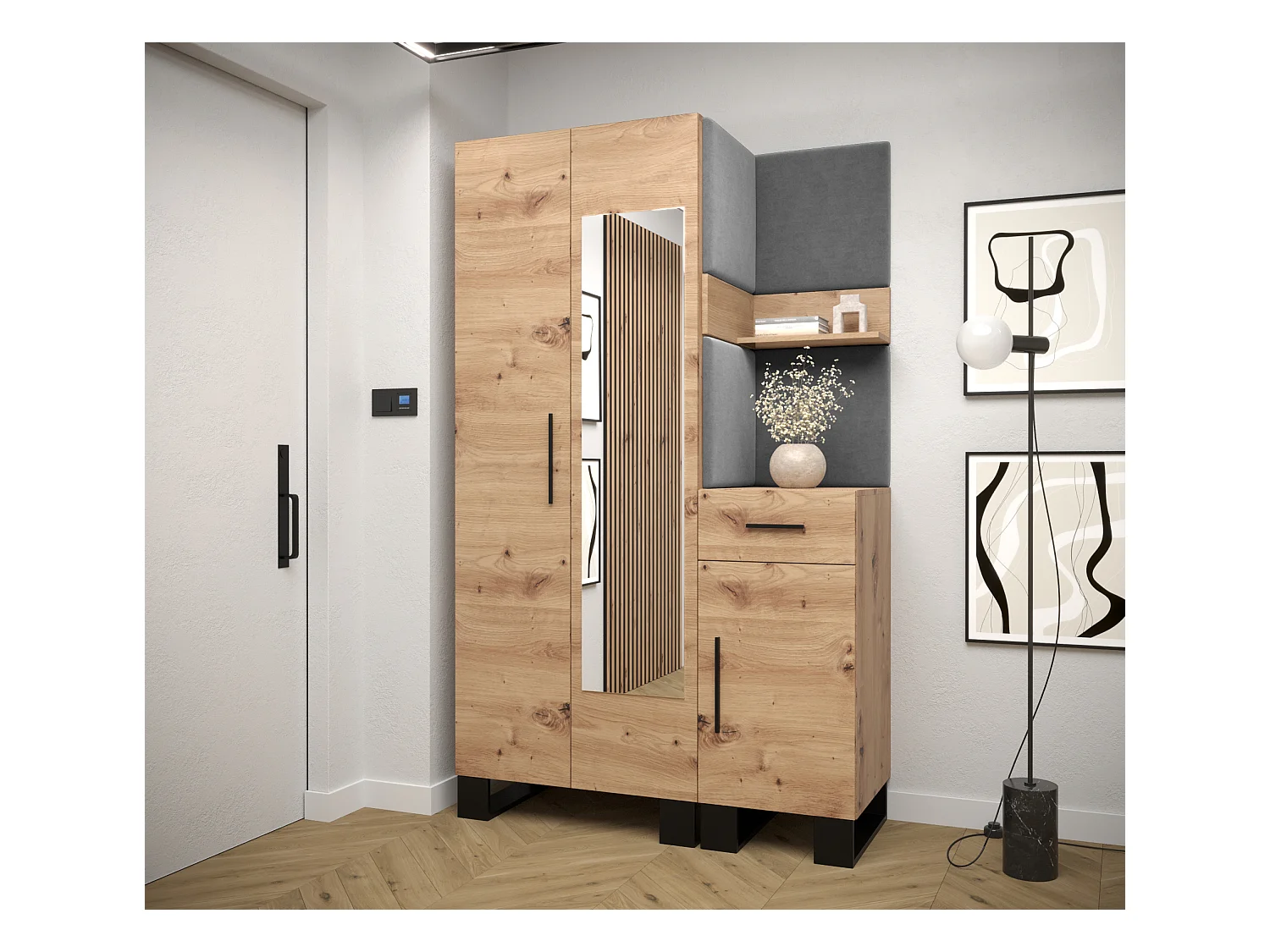 Ensemble de garde-robe Artin 16 196/116/46 (Chêne artisanal/Manila 16)