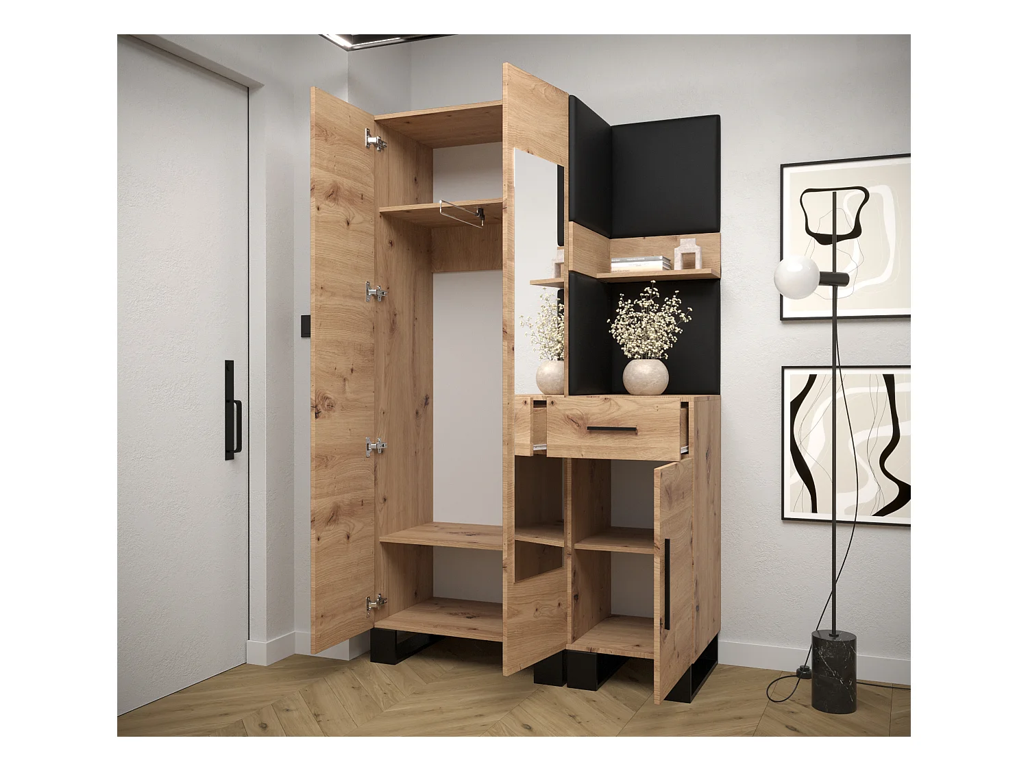 Ensemble de garde-robe Artin 16 196/116/46 (Chêne artisanal/Manila 16)