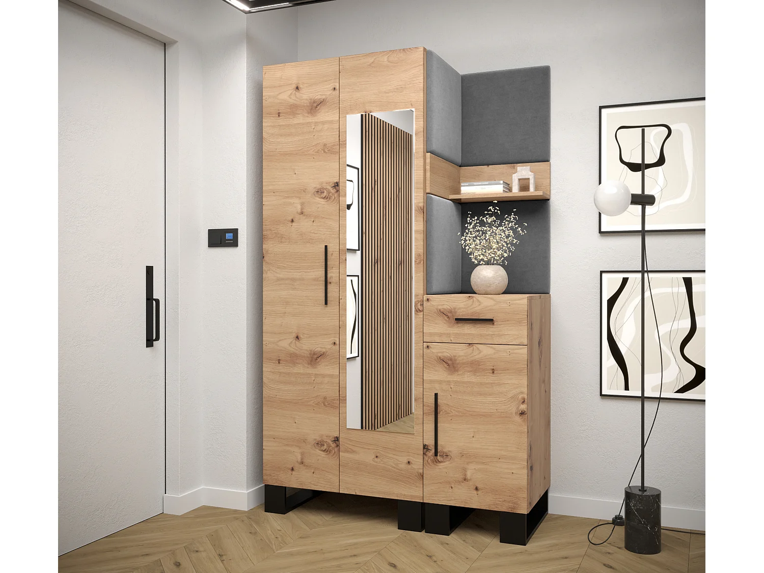 Ensemble de garde-robe Artin 16 196/116/46 (Chêne artisanal/Manila 16)