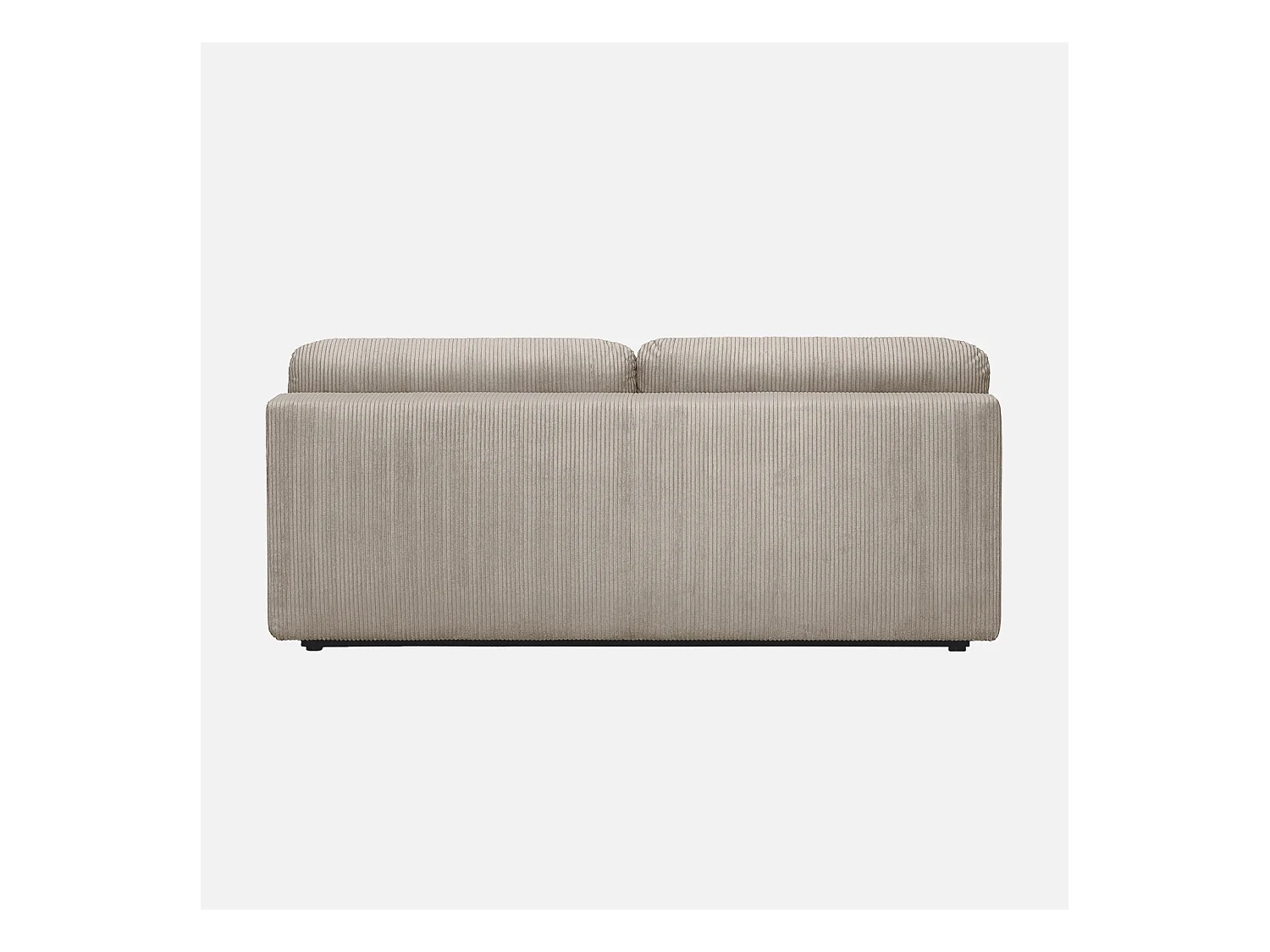 Banquette convertible 3 places velours côtelé taupe avec coffre de rangement - L 192 x P 100 x H 81cm -Nelson