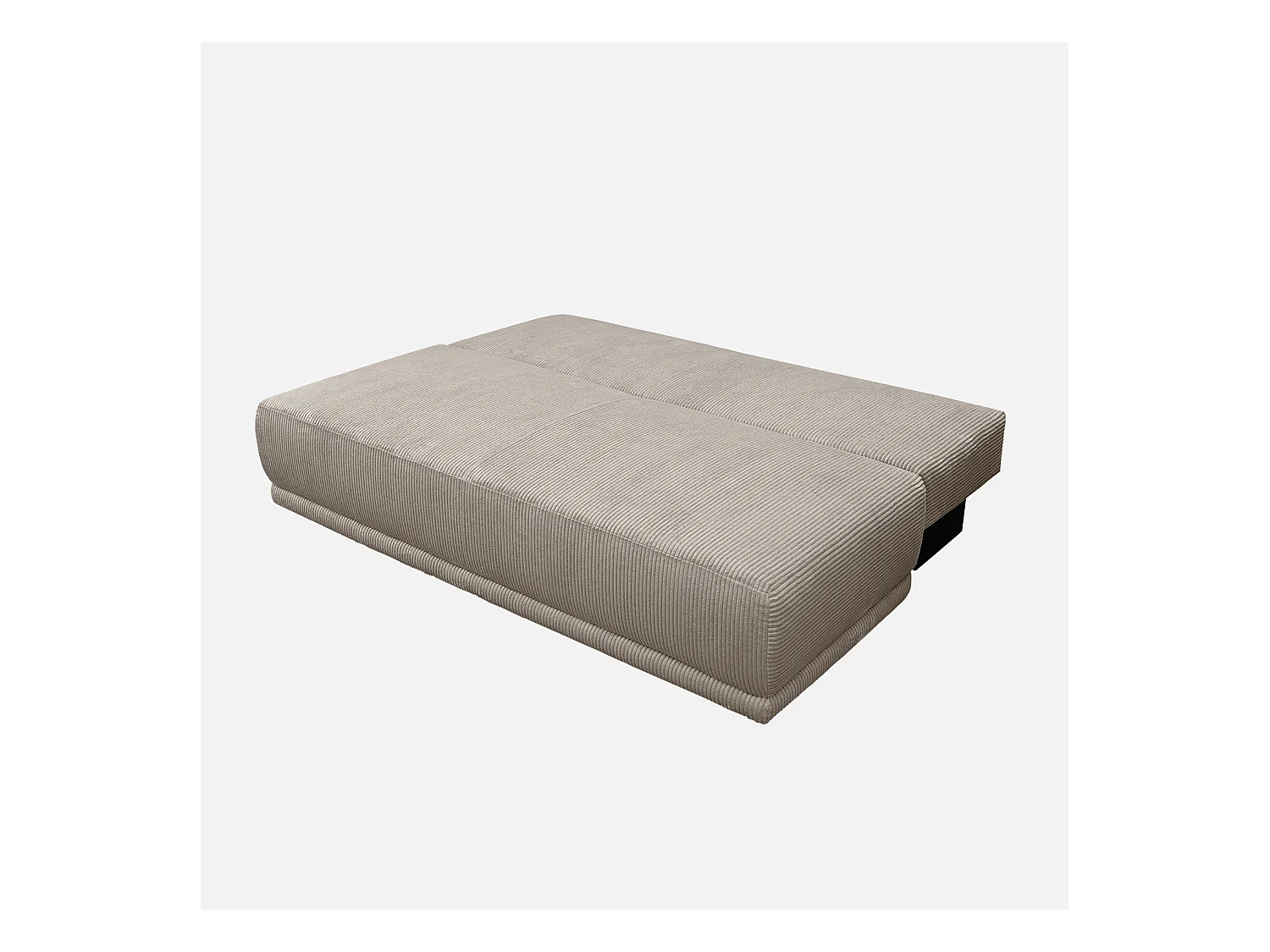 Banquette convertible 3 places velours côtelé taupe avec coffre de rangement - L 192 x P 100 x H 81cm -Nelson