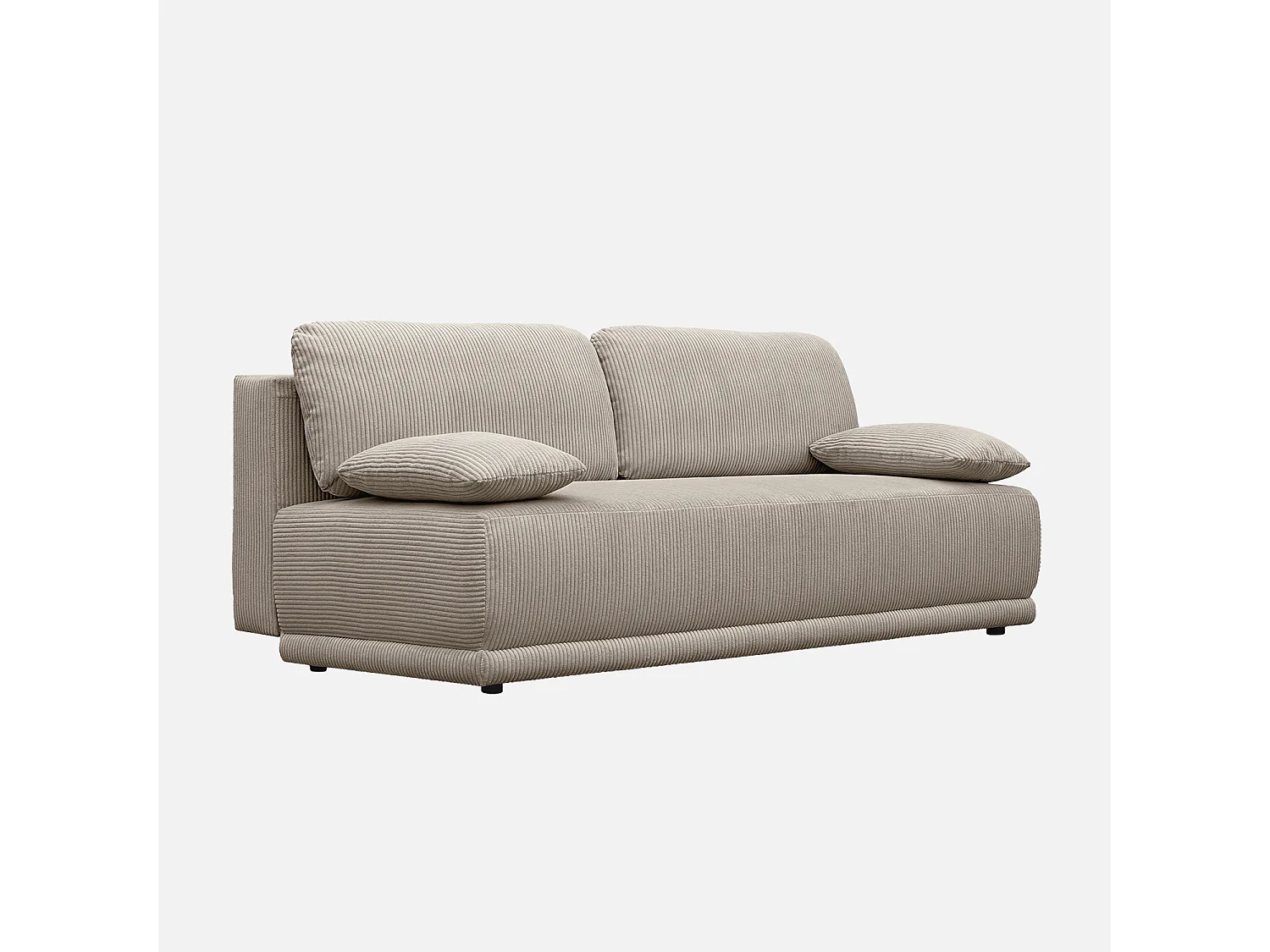 Sofá cama en pana fina con baúl de almacenamiento, 3 plazas pardo