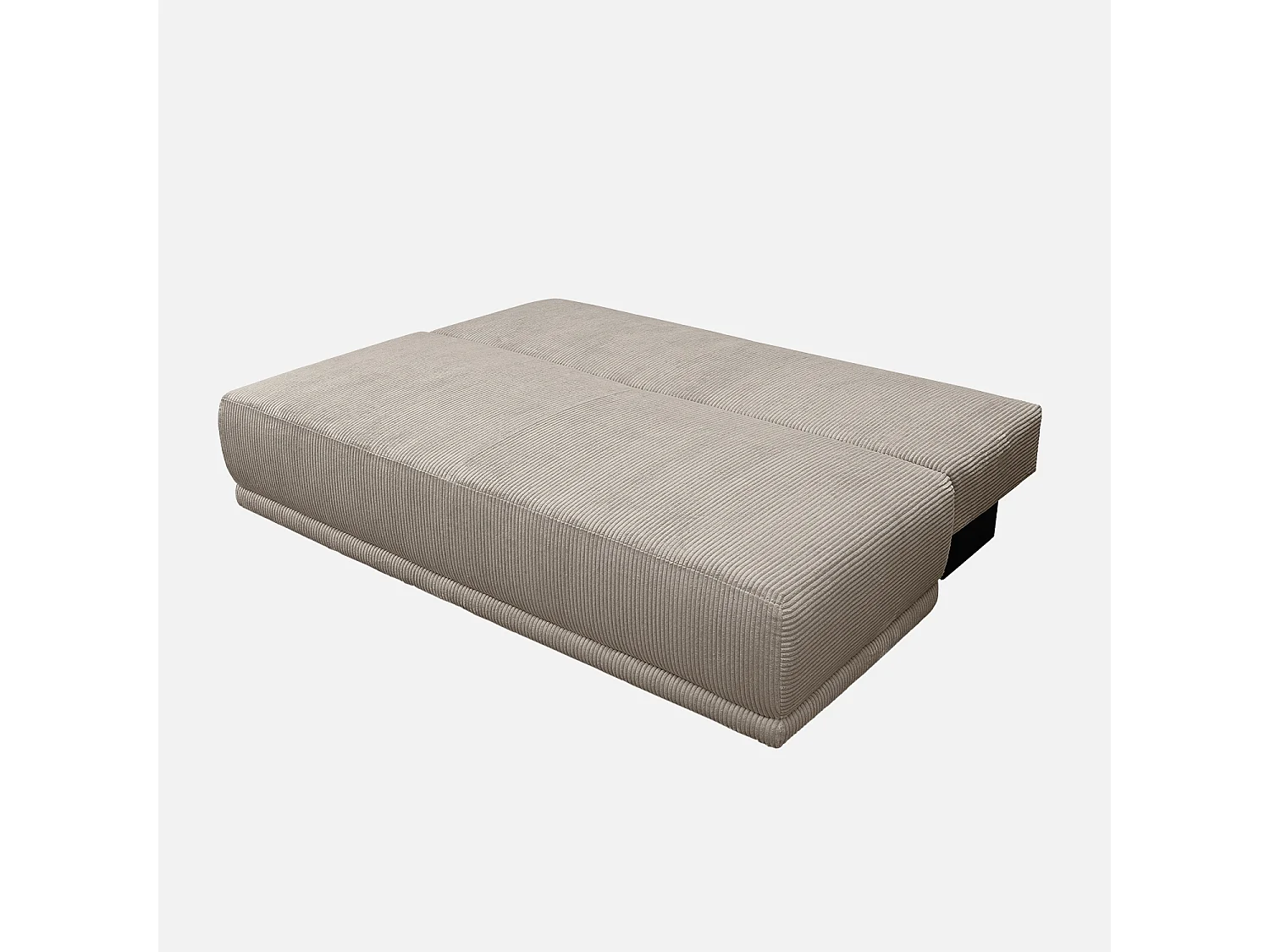 Sofá cama en pana fina con baúl de almacenamiento, 3 plazas pardo