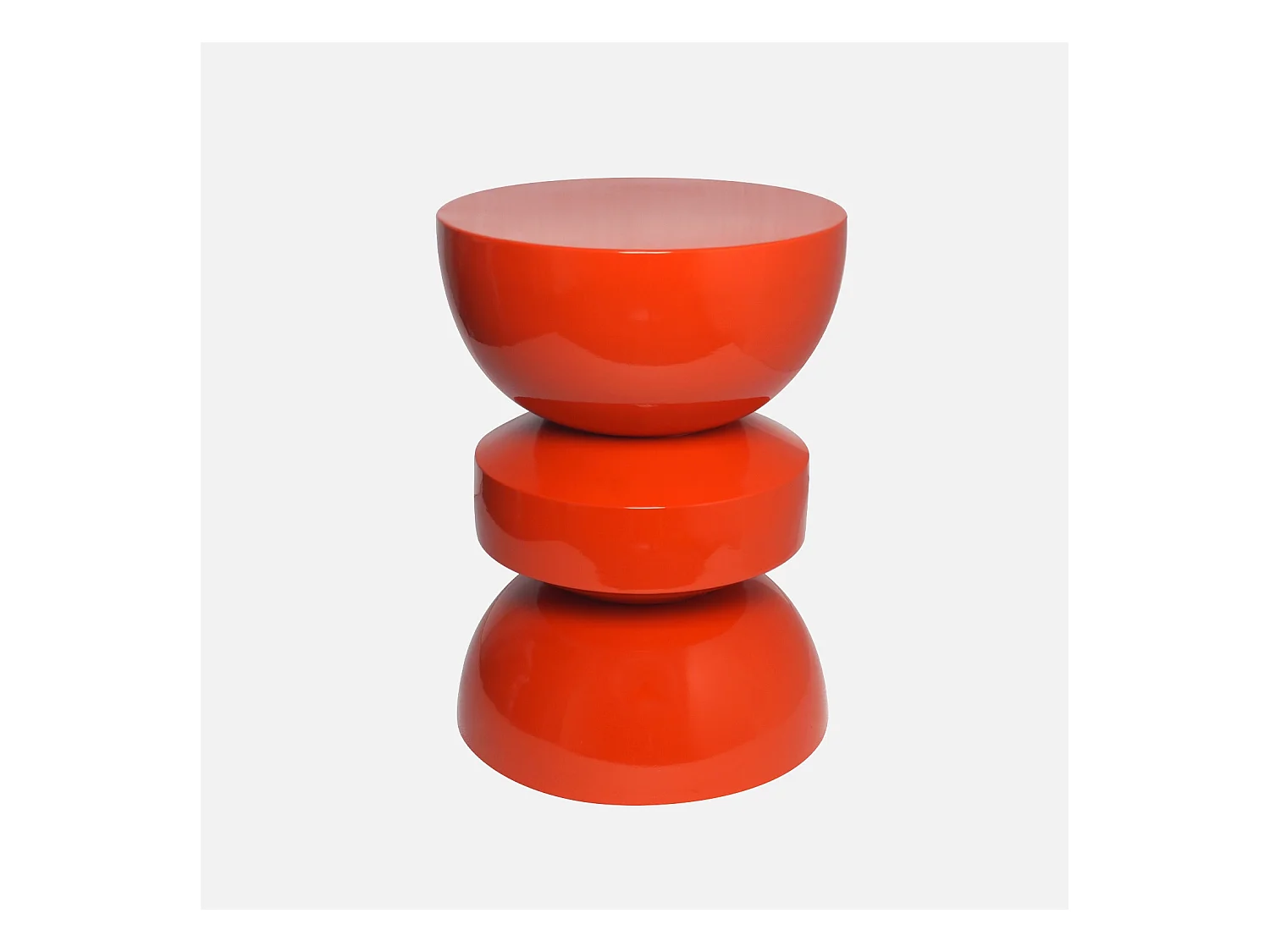 Tavolo d'appoggio in metallo effetto glassy, 44,5cm, arancione