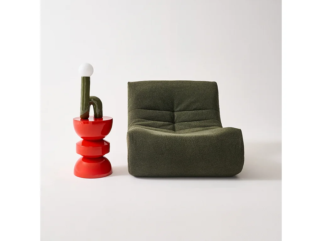 Tavolo d'appoggio in metallo effetto glassy, 44,5cm, arancione