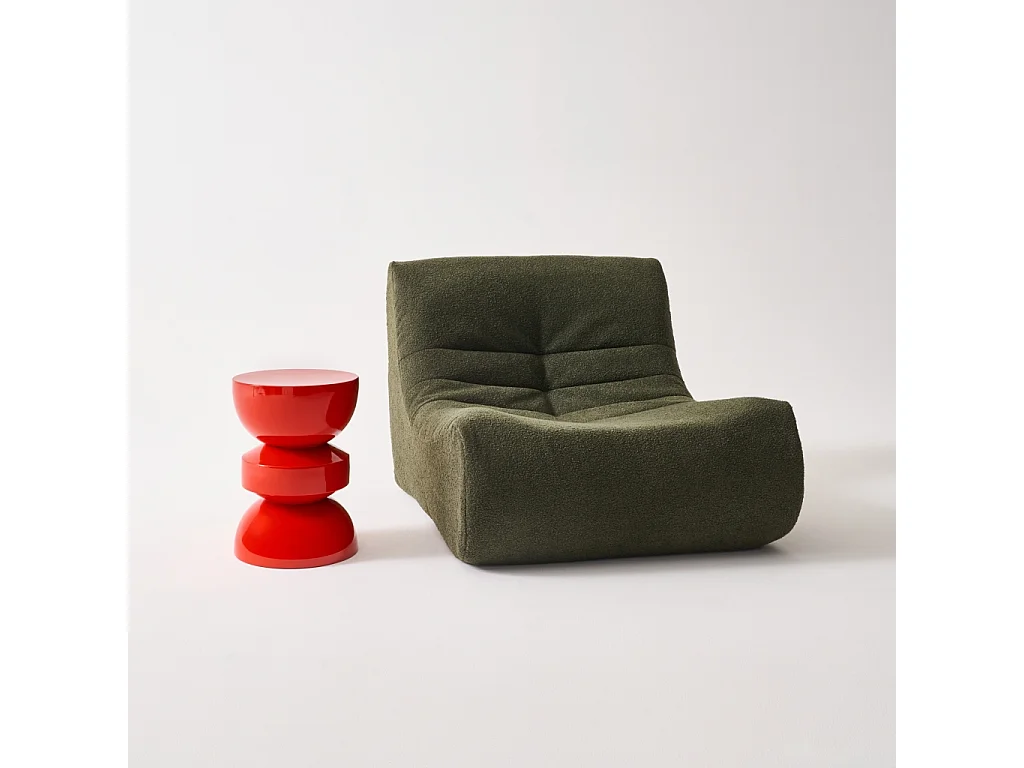 Tavolo d'appoggio in metallo effetto glassy, 44,5cm, arancione