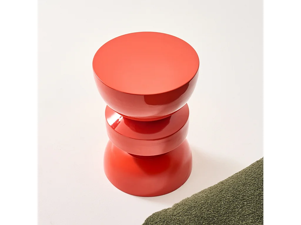 Tavolo d'appoggio in metallo effetto glassy, 44,5cm, arancione