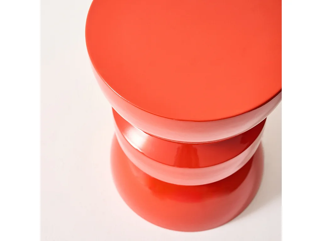 Tavolo d'appoggio in metallo effetto glassy, 44,5cm, arancione