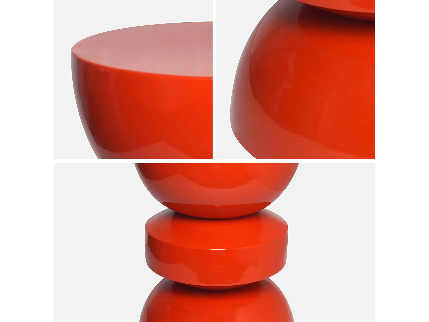 Tavolo d'appoggio in metallo effetto glassy, 44,5cm, arancione