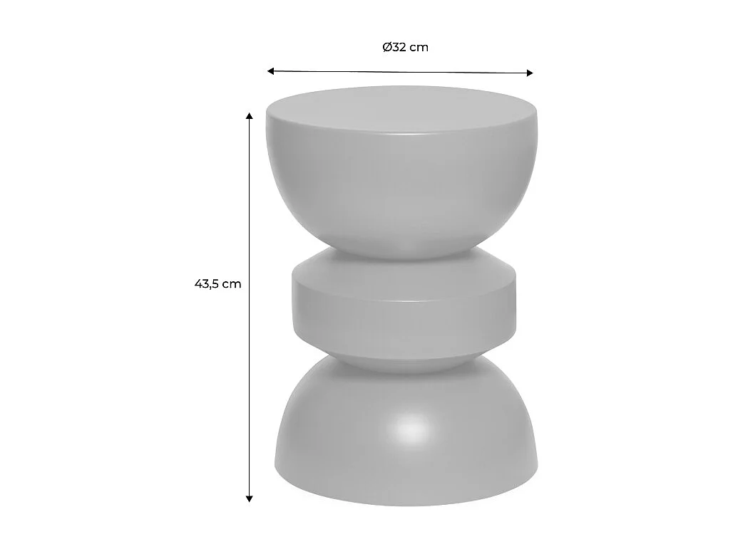 Tavolo d'appoggio in metallo effetto glassy, 44,5cm, arancione