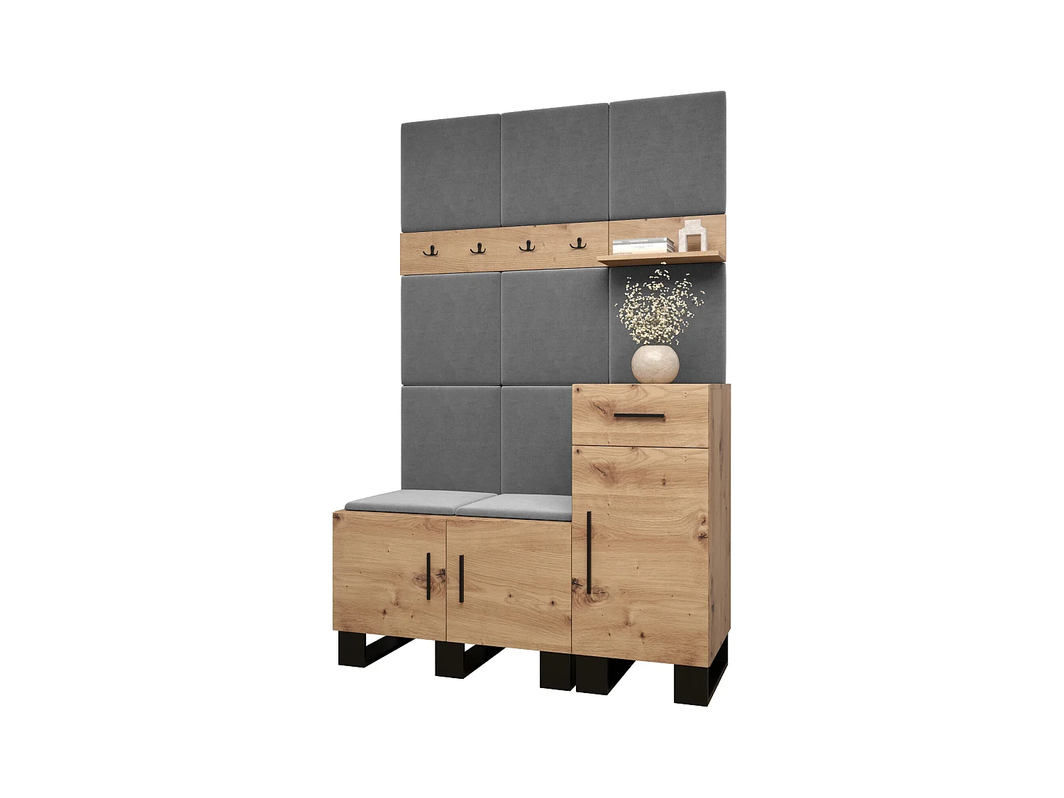 Garderobenset Artin 5 196/126/46 (Artisan Eiche/Manila 16)