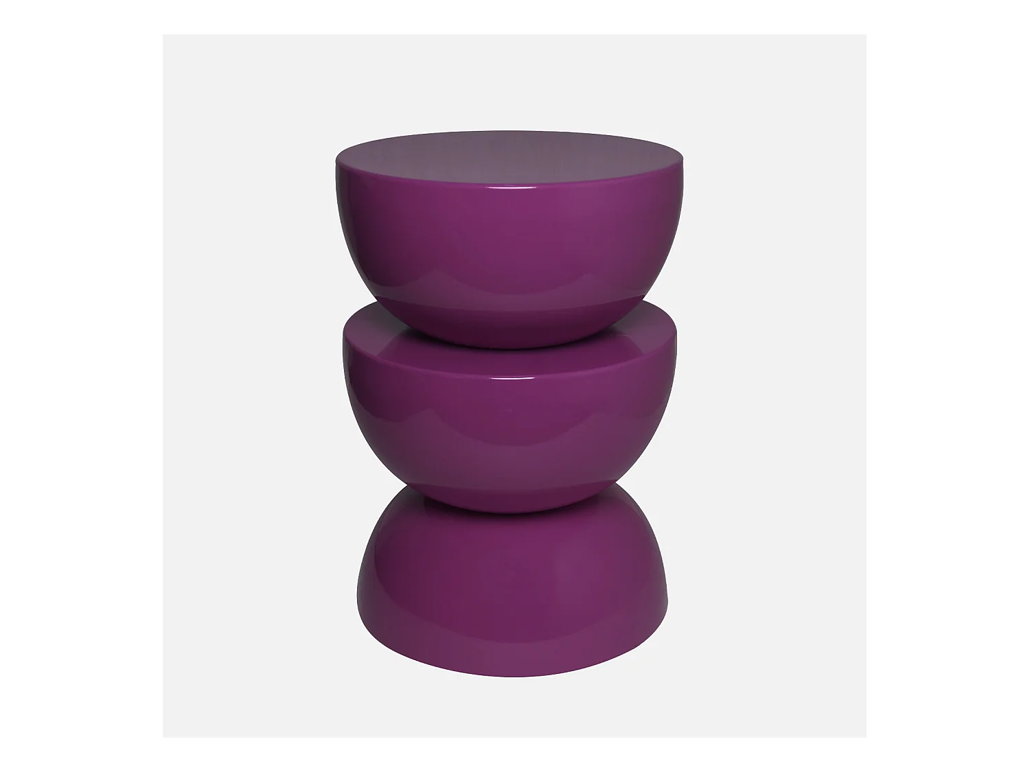 Table d'appoint. bout de canapé. table de chevet en métal effet glassy violet Coumba. Ø32 x H 46.5cm