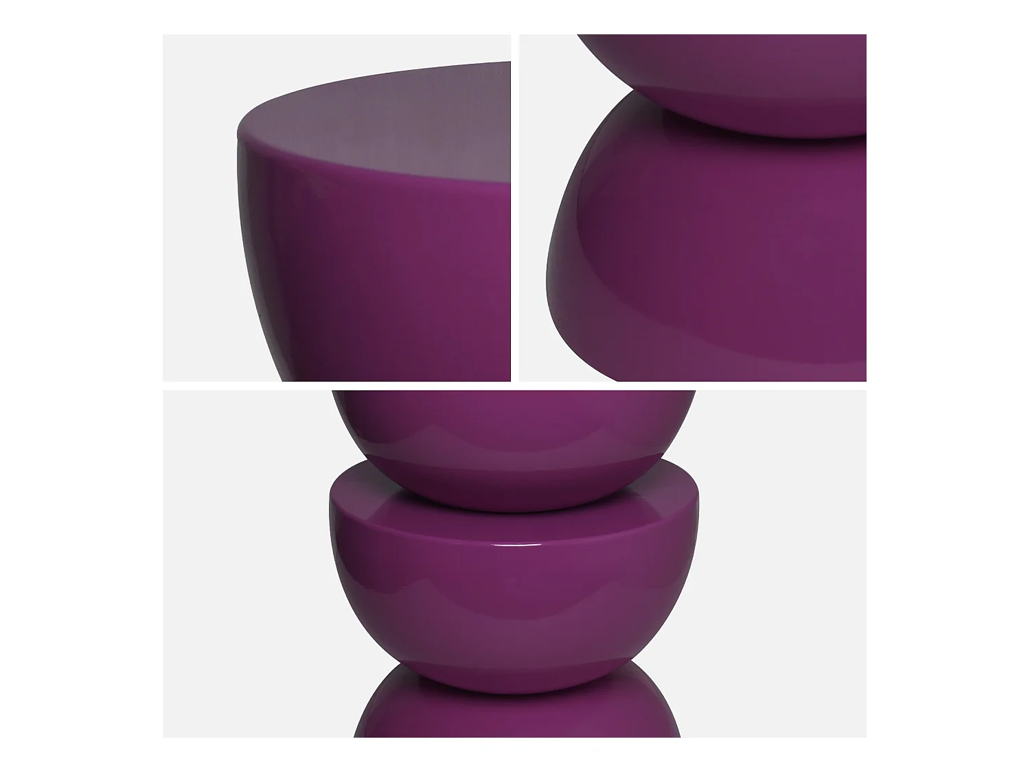 Mesa auxiliar, mesita metal efecto glassy violeta