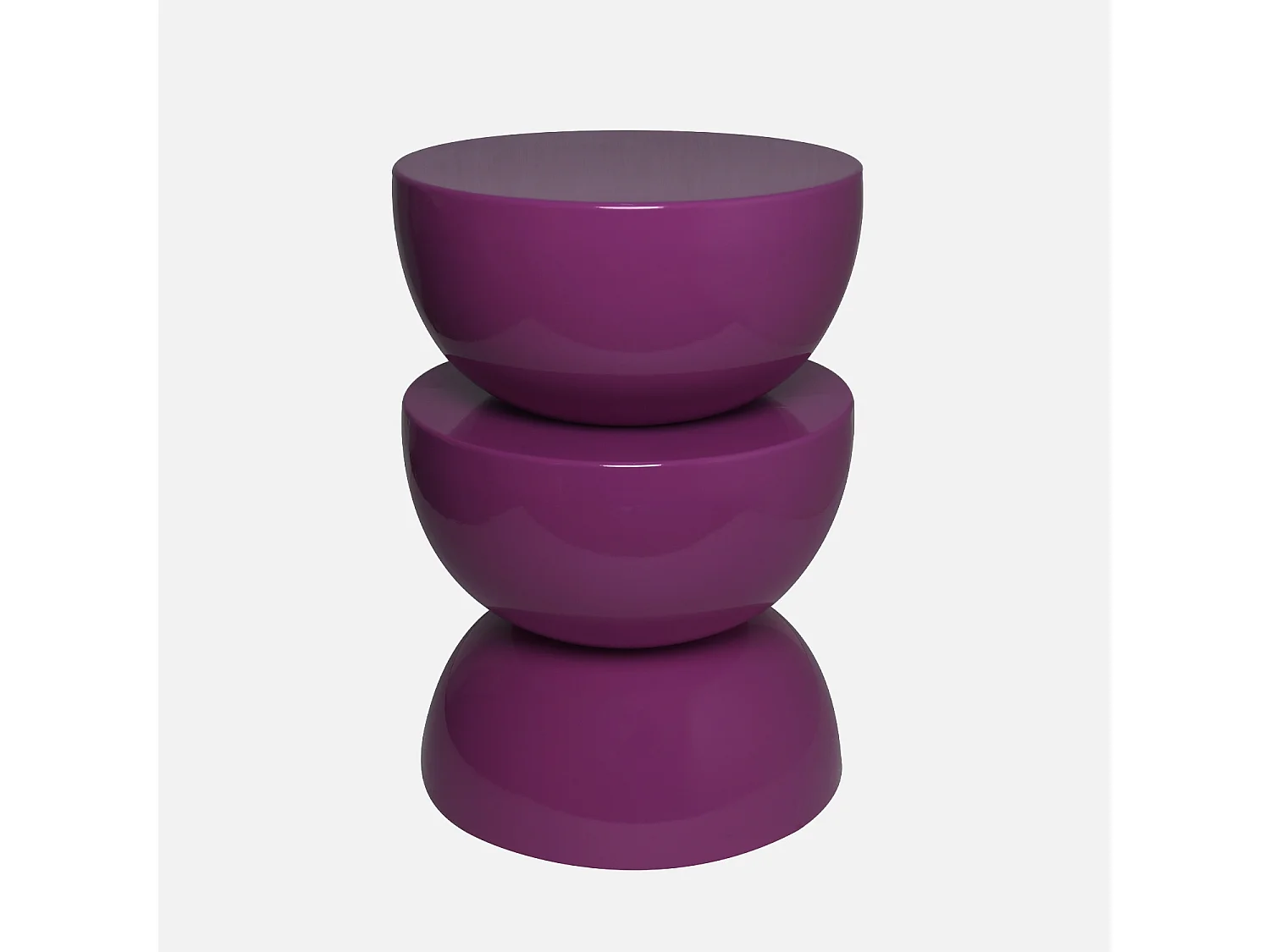 Tavolino in metallo effetto glassy, 46,5cm, viola