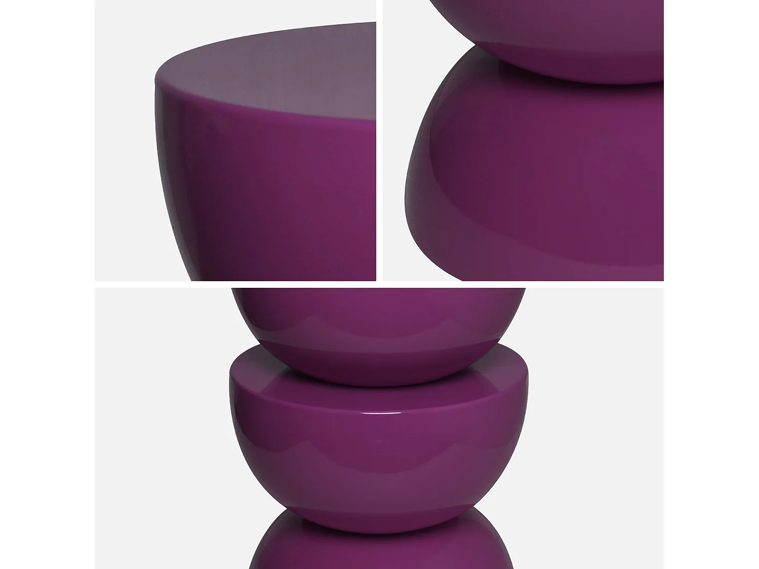 Tavolino in metallo effetto glassy, 46,5cm, viola