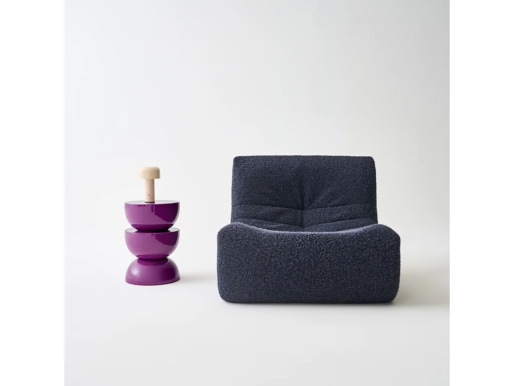 Mesa auxiliar, mesita metal efecto glassy violeta