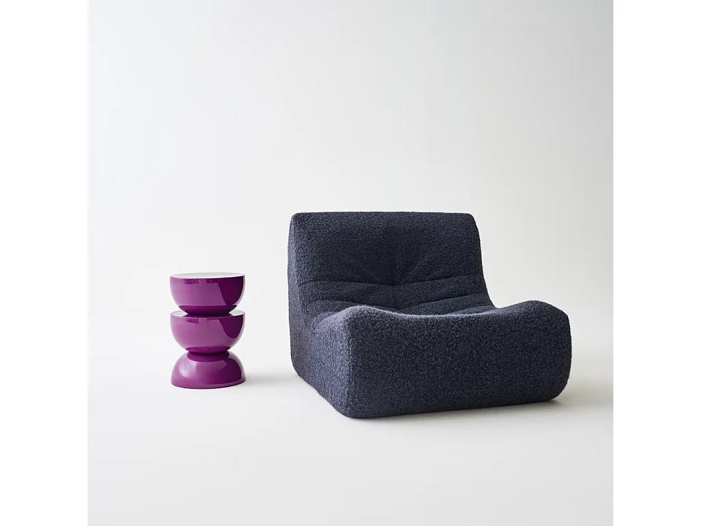 Mesa auxiliar, mesita metal efecto glassy violeta