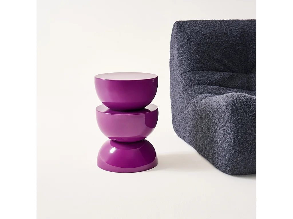 Mesa auxiliar, mesita metal efecto glassy violeta