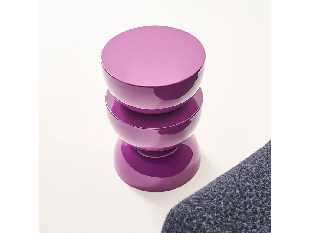 Mesa auxiliar, mesita metal efecto glassy violeta