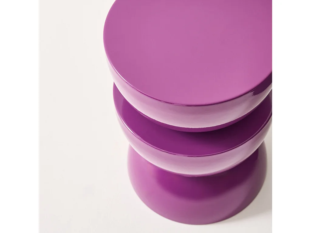 Tavolino in metallo effetto glassy, 46,5cm, viola