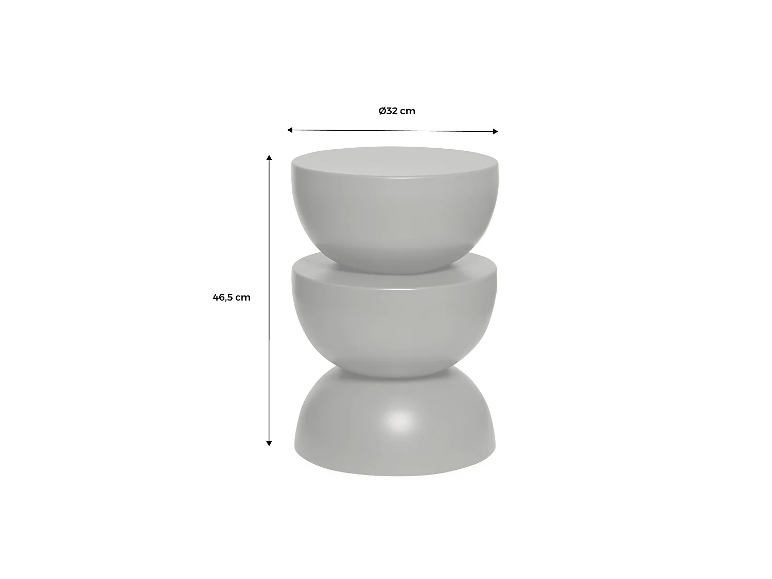 Tavolino in metallo effetto glassy, 46,5cm, viola