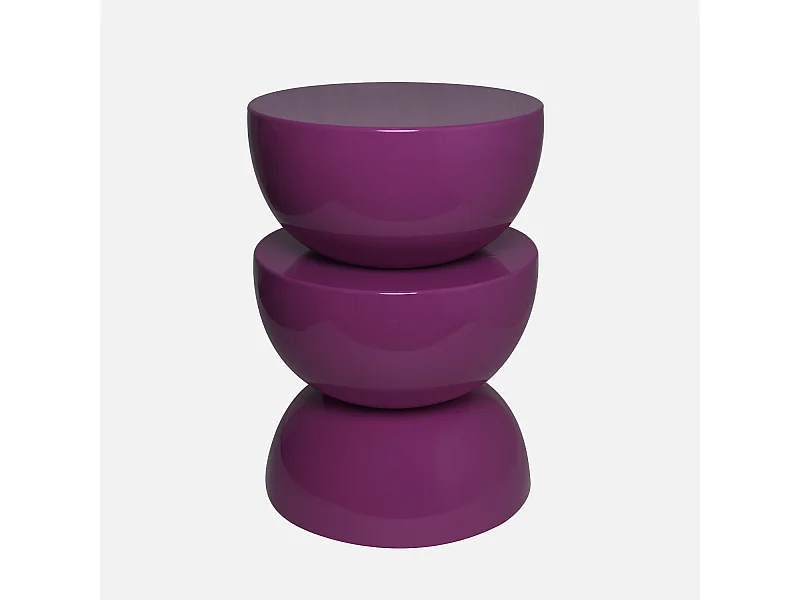 Tavolino in metallo effetto glassy, 46,5cm, viola