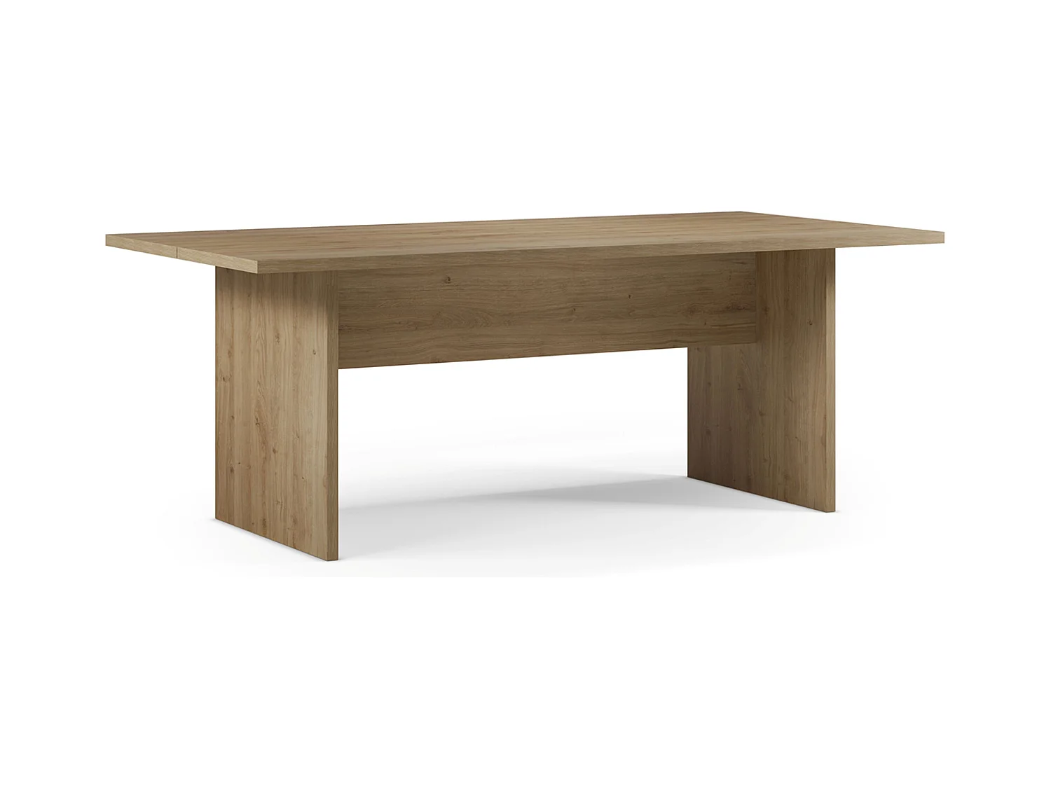 Table à manger, table de repas rectangulaire aspect bois coloris chêne - Longueur 200 x Profondeur 100 x Hauteur 75 cm