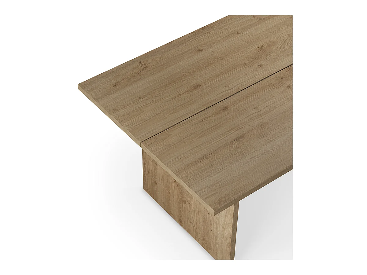 Table à manger, table de repas rectangulaire aspect bois coloris chêne - Longueur 200 x Profondeur 100 x Hauteur 75 cm