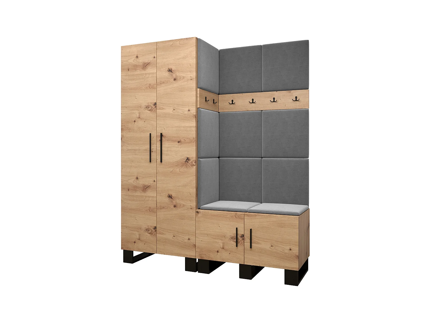 Garderobenset Artin 2 196/158/46 (Artisan Eiche/Manila 16)