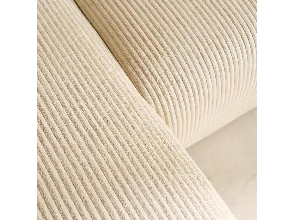 Divano letto angolare reversibile 3 posti velluto a coste, grigio