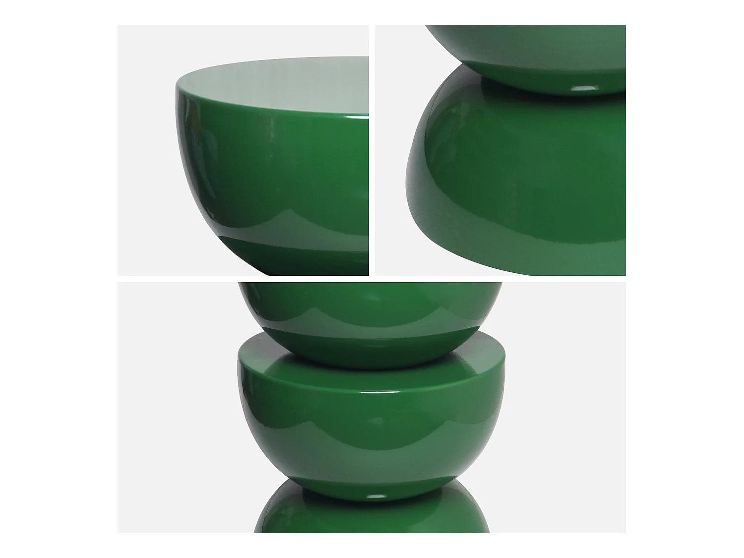 Mesa auxiliar, mesita metal efecto glassy verde oscuro