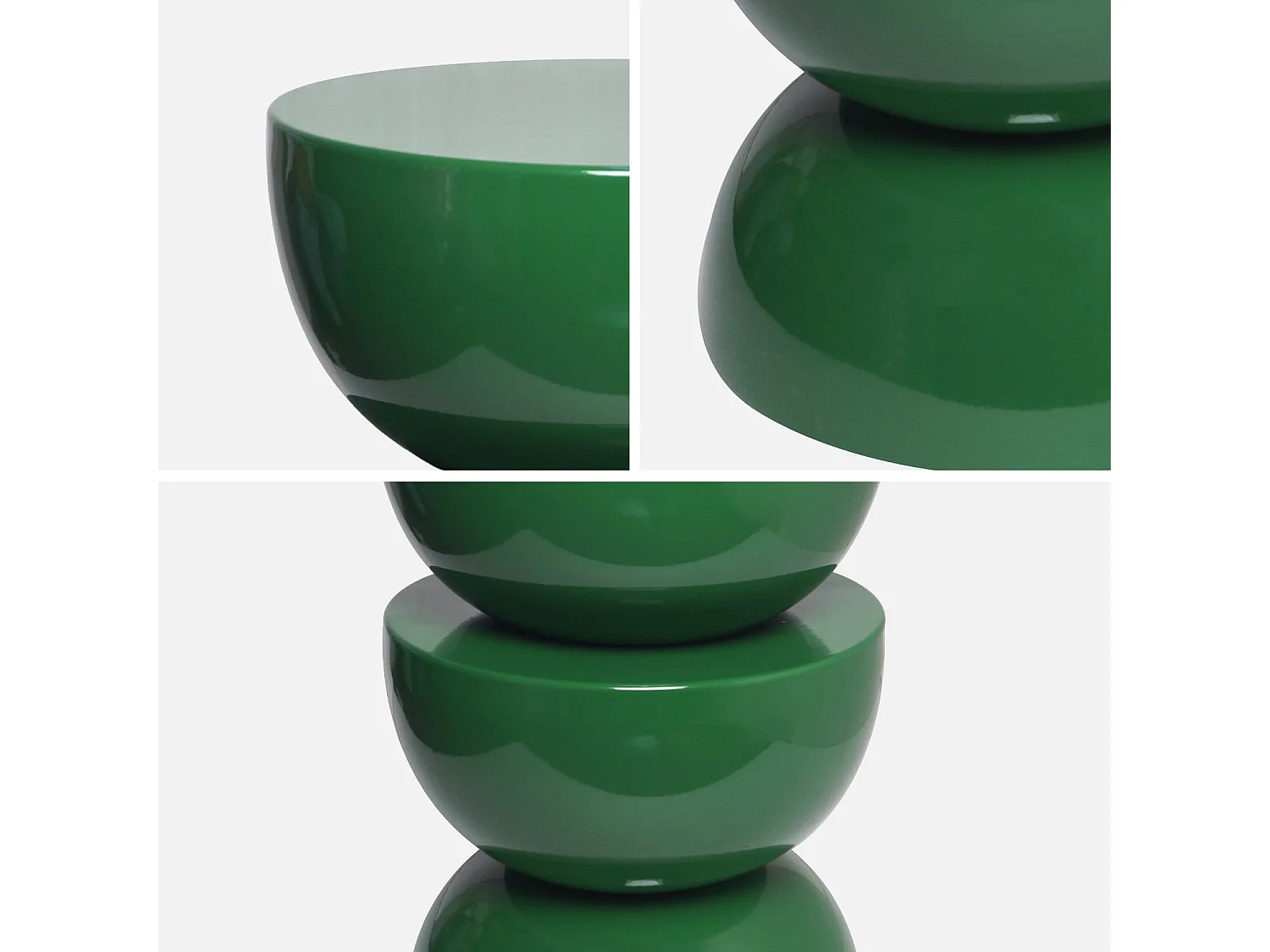 Tavolino in metallo effetto glassy, 46,5cm, verde scuro
