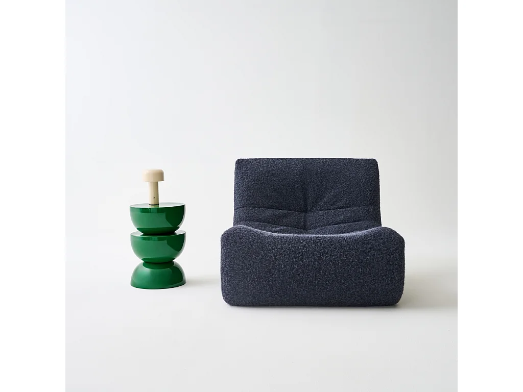 Mesa auxiliar, mesita metal efecto glassy verde oscuro