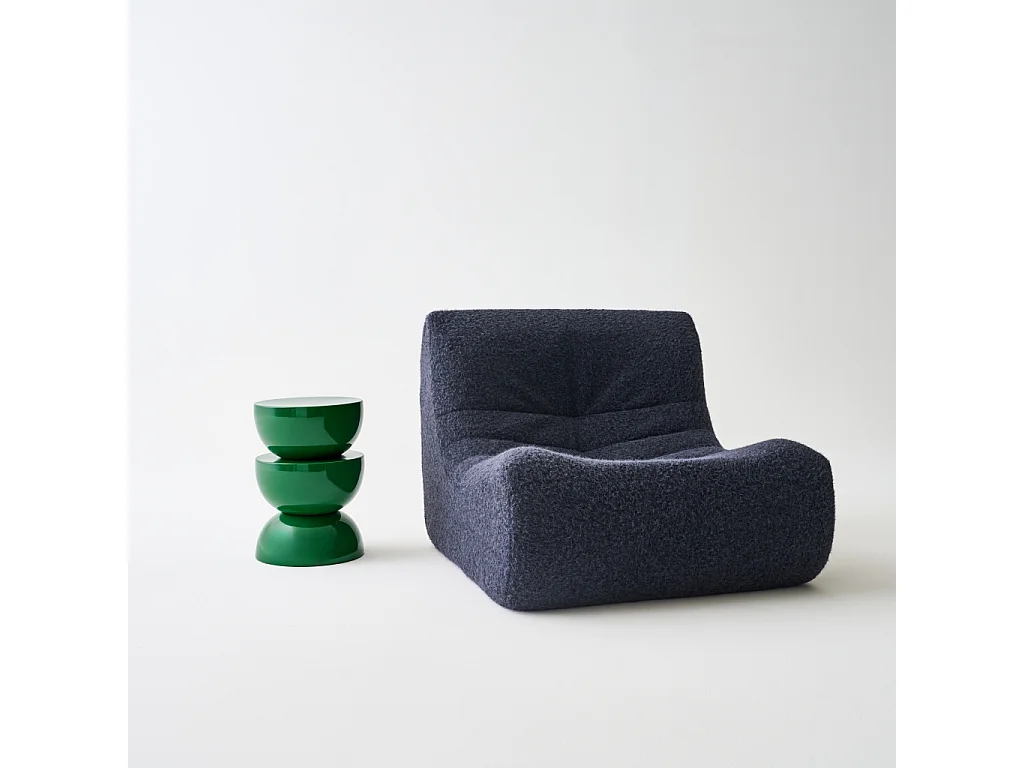 Mesa auxiliar, mesita metal efecto glassy verde oscuro