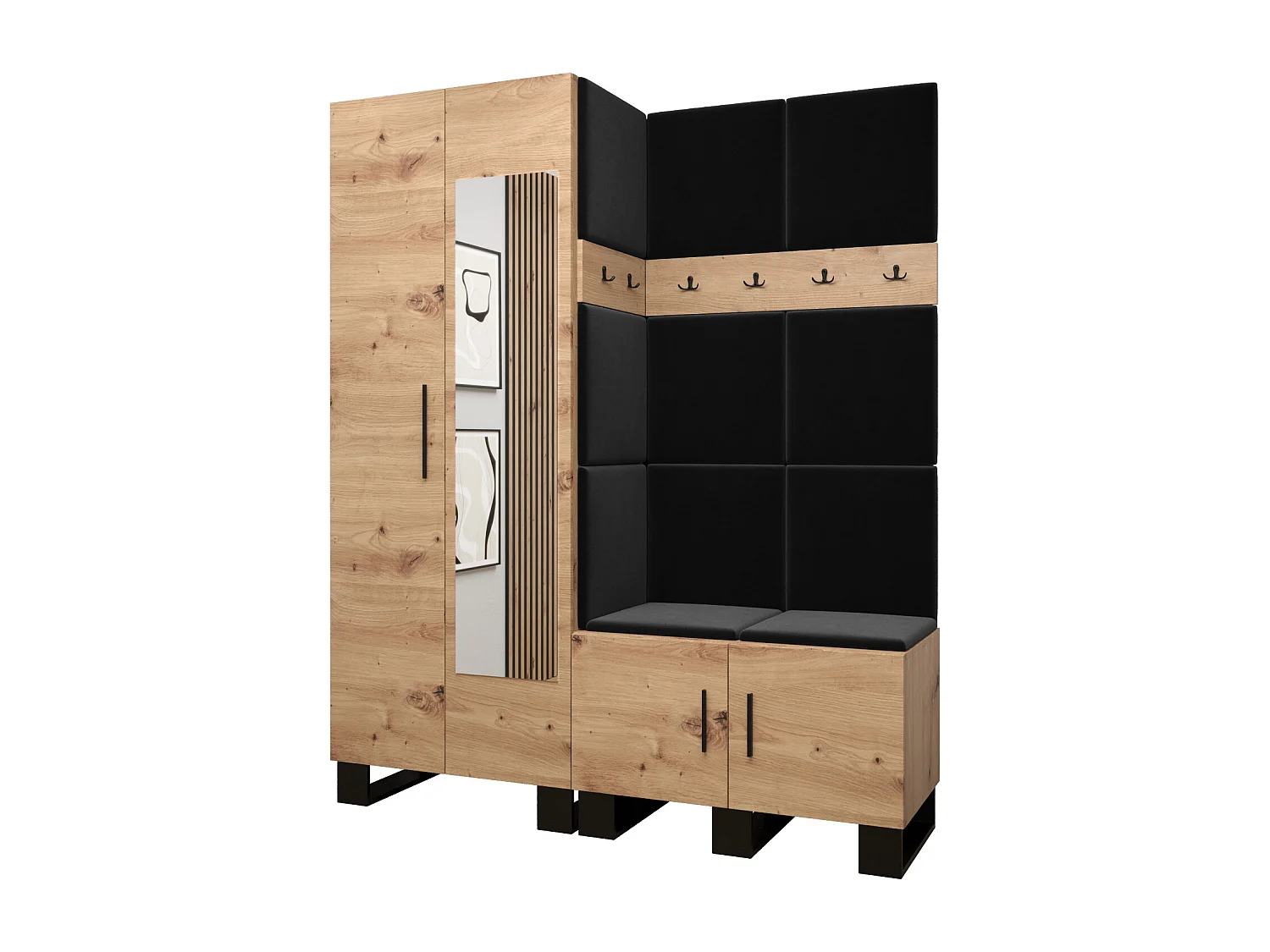 Ensemble de garde-robe Artin 14 196/158/46 (Chêne artisanal/Manila 18)