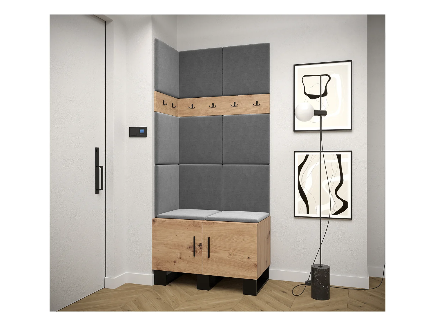 Ensemble de garde-robe Artin 11 196/84/46 (Chêne artisanal/Manila 16)