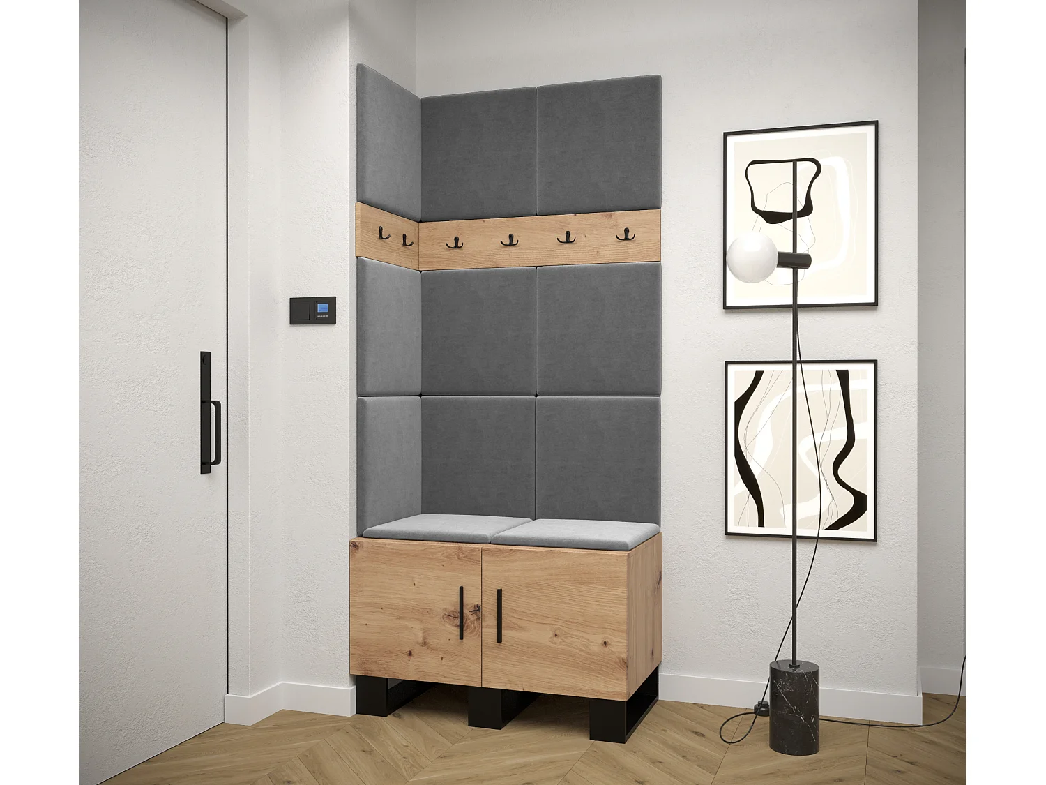 Ensemble de garde-robe Artin 11 196/84/46 (Chêne artisanal/Manila 16)